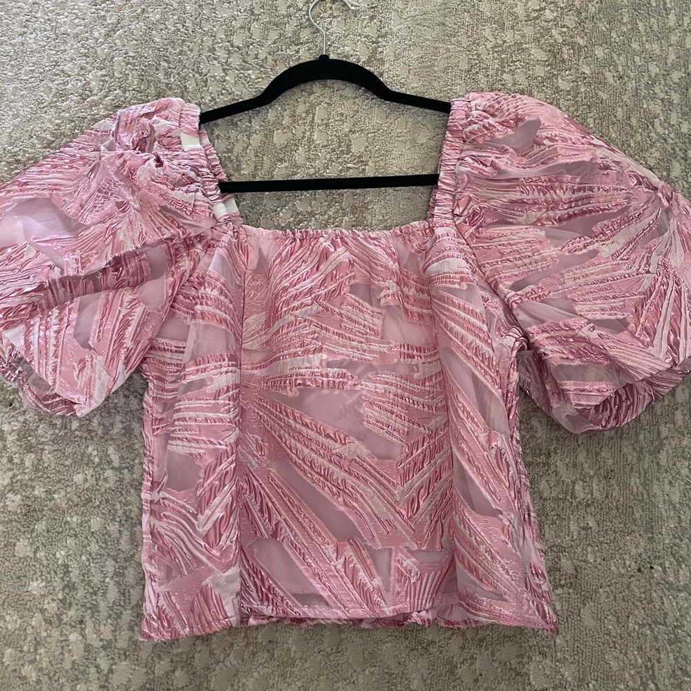Buddy Love Pink Puff Sleeve Top